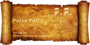 Palla Pál névjegykártya